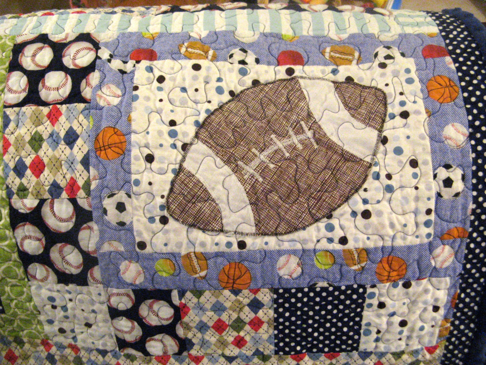 Boy Sports Quilt Custom Baby Toddler Football Quilt Baseball Etsy