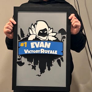 Personalized Victory Royale 3D Laser-Cut Wall Art - Custom Gamer Gift