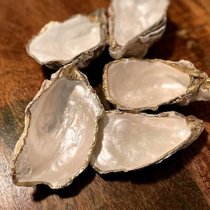 Pearl Shimmer Hand Painted Oyster - Elegant Coastal Decor or Jewelry Dish