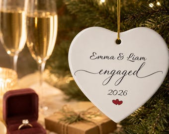Engaged Heart Ornament | Ceramic Ornament