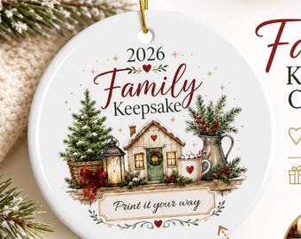 2026 Personalized Family Keepsake Ceramic Ornament  | Limited Edition