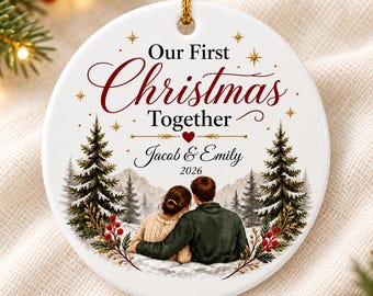 Personalized Our First Christmas Together Couple Ornament with Names and Year