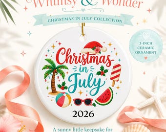 Christmas in July Ceramic Ornament | Round 2-Side Printed Ornament