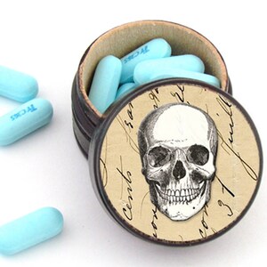 Skull Wooden Pill Box: Gothic Wedding Ring Box