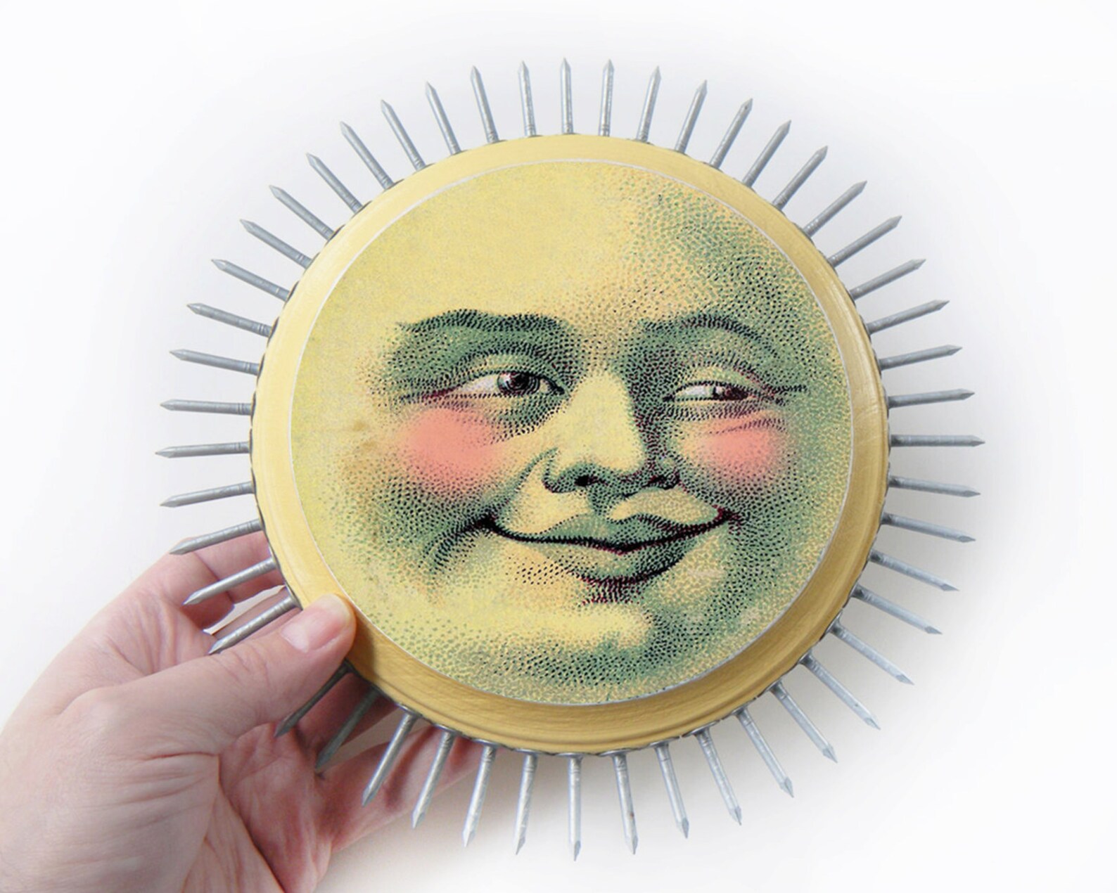 Sun Wall Hanging SUN KING Mixed Media Wall Sculpture Smiling Etsy