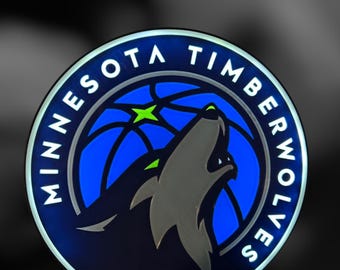 Lightbox Minnesota Timberwolves – spersonalizowana lampka nocna, spersonalizowany prezent, drukowany w 3D lightbox, specjalny prezent, fan sportu, koszykówka