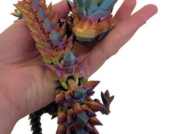 Mystieke kristallen draak-3D-geprint fantasiebeeldje-Dragon-Fidget-Fantasy Decor-Bureau-accessoire - Drakencadeau-