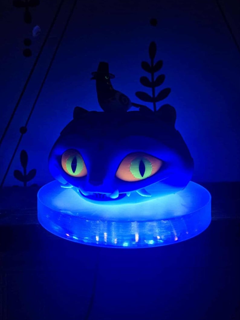 Blacklight Reactive 3DPrinted Nightlight - K Pop Demon Hunters inspired- Perfect for Anime Fans & Night Lighting - Derpy Tiger - Derpy Cat image 4