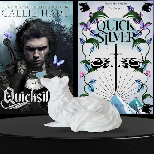 Zorro de Plata con Mariposa Azul - Merchandising de Libros de Fantasía - Impresión 3D - Tema de Libros - Bookish - Booktok - Estantería - Callie Hart - Decoración Literaria