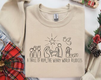 Christian Christmas Nativity Scene Sweatshirt: Religious Gift
