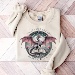 Fantasy Book Dragon Sweatshirt: Readers Book Club Pullover