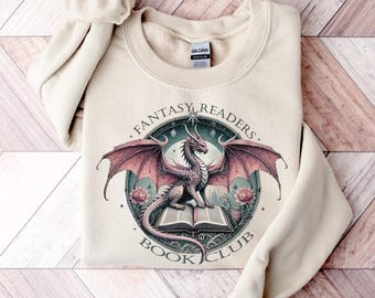 Fantasy Book Dragon Sweatshirt: Readers Book Club Pullover