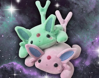 Handmade Espeon Fan-made Plush Beanie: Handmade Sensory Stuffed Animal Weighted