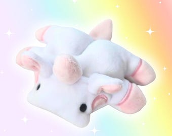 Handmade Unicorn Plush Beanie: Sensory Minky Stuffed Animal Weighted