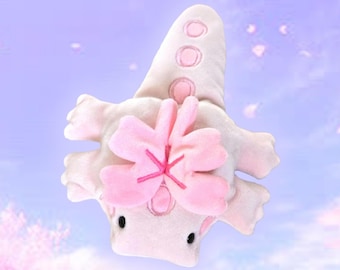 Handgemaakte Sakura kersenbloesem pluche draak: zintuiglijke Mochi Minky knuffeldier verzwaard