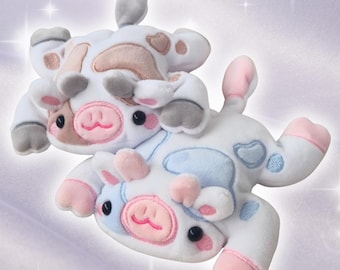 Handmade Cow Plush Beanie: Handmade Sensory Stuffed Animal Weighted