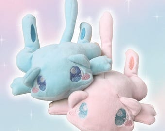 Handmade Mew Fan-made Plush Beanie: Handmade Sensory Stuffed Animal Weighted