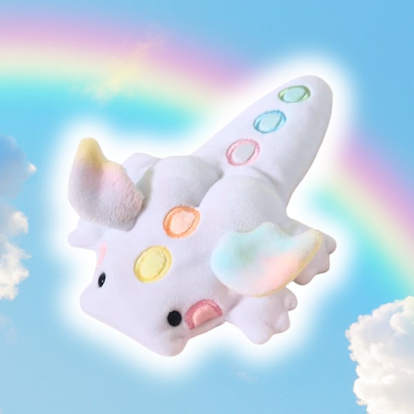 Handmade Rainbow Dragon Plush Beanie: Sensory Stuffed Animal Weighted