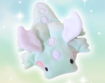 Handmade Dragon Plush Mint Beanie: Sensory Stuffed Animal Weighted