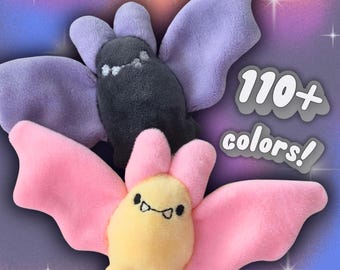 Personalized Custom Handmade Baby Bat Plush -  Mini Bean Filled - Weighted
