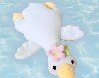 Handmade Goose Duck Plush: Sensory Minky Stuffed Animal Weighted