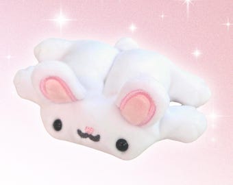 Handmade Bunny Plush Beanie: Sensory Mochi Minky Stuffed Animal Weighted