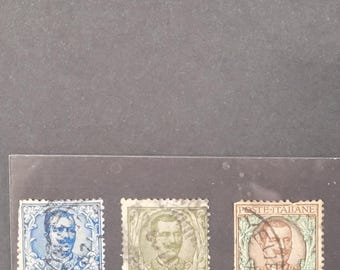 イタリア切手 3 枚、1 リラ、45 センテシミ イタリア切手、1901 年から