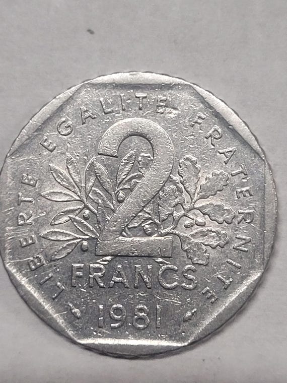 フランス 1981 年 2 フラン硬貨。 - Etsy 日本