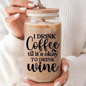 Iced Coffee Glass: Funny Gift for Coffee Lovers