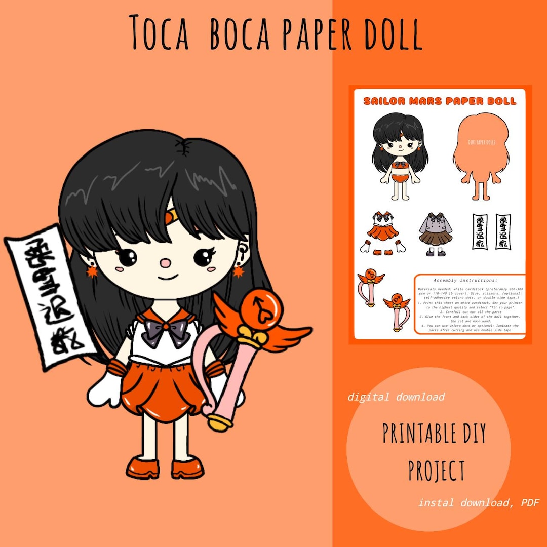 Printable Paper Doll Template, Toca Boca Paper Dolls, Digital Download