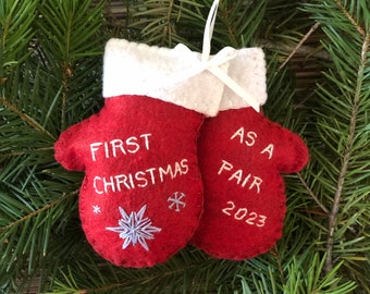 Newlywed Ornament Personalized, Wedding Ornament, Custom Married Ornament, First Christmas Together Ornament