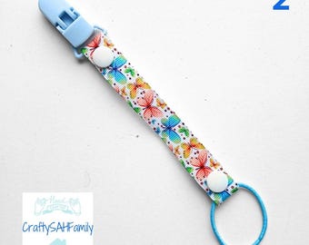 Rainbow Butterfly Pacifier/Toy Clip