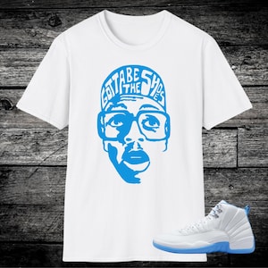 Jordan 12 Melo University Blue Sneaker Match Shirts, University Blue White Merallic Silver, Shirt to Match Melo 12, Adult Unisex Shirt