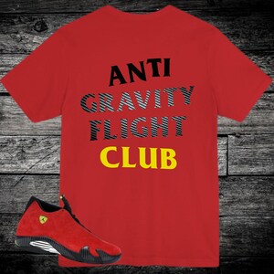 Jordan 14 Ferrari Sneaker Match Shirts, Challenge Red Vibrant Yellow Black Anthracite, Jordan Ferrari 14s Match, Adult Unisex T-shirt