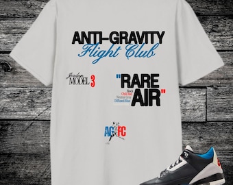 Jordan 3 Rare Air Sneaker Match Shirt, Black Diffused Blue Chili Red Coconut Milk, Rare Air 3s T-Shirt