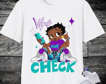 Jordan 5 Grape Sneaker Match Shirts, Grape Ice Emerald Green Black White, Unisex Grape 5 Shirts for Jordan Shoes