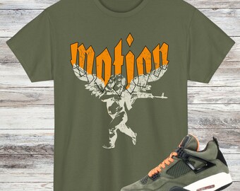 Undefeated 4 Sneaker Match Shirt: Deep Green Clementine