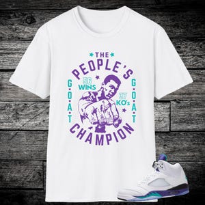 Jordan 5 Grape Sneaker Match T-shirt, Grape Ice Emerald Green Black White, Unisex Grape 5s Shirt for Jordan 5 Shoes