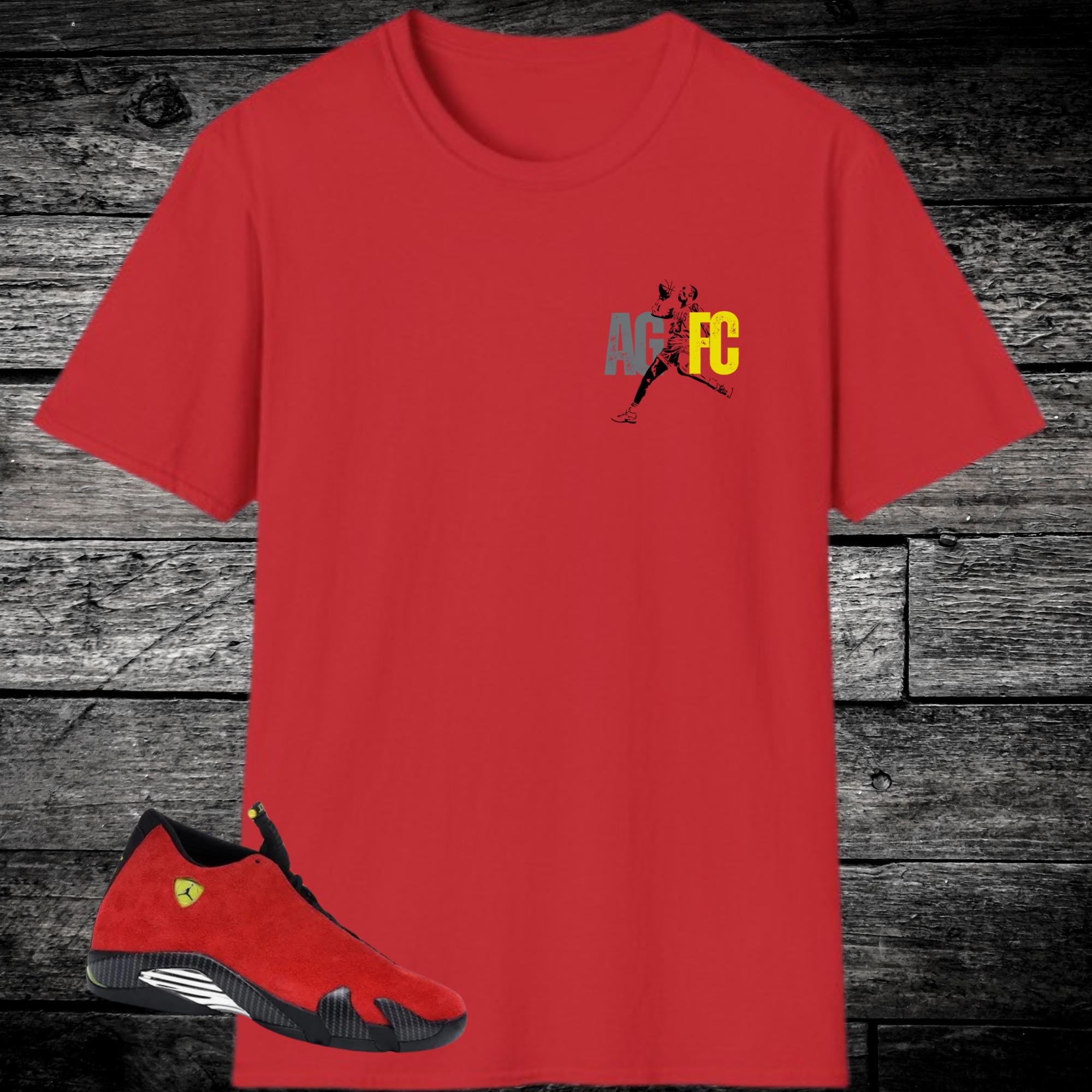 T-shirt AsneakerZ - Assorti Aux AJ 14 Ferrari 2025 - Choix Taille Et Couleur - Coton Unisexe - Neuf Avec étiquettes