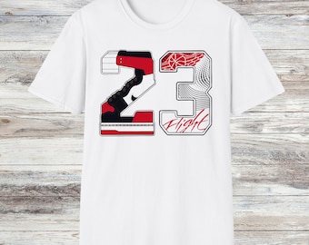 Jordan 1 Ruby Sneaker Match Shirt: University Red Black White Streetwear