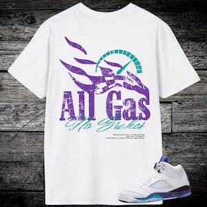 Jordan 5 Grape Sneaker Match T-shirt, Grape Ice Emerald Green Black White, Unisex Grape 5s Shirts