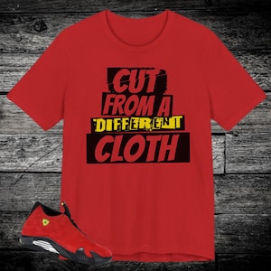Jordan 14 Ferrari Sneaker Match T-shirt, Challenge Red Vibrant Yellow Black Anthracite, Ferrari 14s Shirts