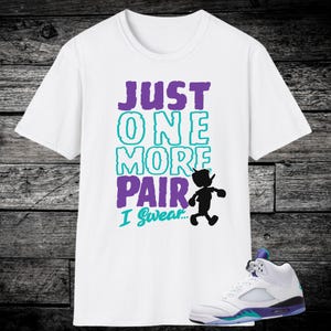 Jordan 5 Grape Sneaker Match T-shirt, Grape Ice Emerald Green Black White, Unisex Grape 5s Shirt for Jordan 5 Shoes