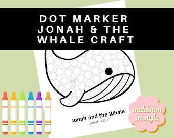 Jona und die Wal Dot Marker Aktivitätsseite | Vorschule & Sonntagsschule zum Ausdrucken