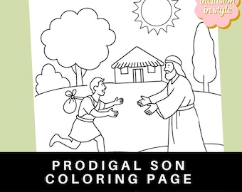 Prodigal Son Coloring Page | Bible Story Coloring Sheet | Jesus's Parables