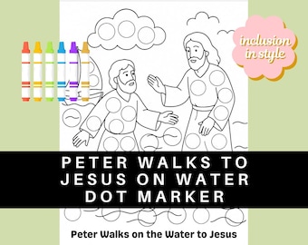 Petrus geht zu Jesus auf Wasser Dot Marker Craft | Bibelgeschichten-Aktivität