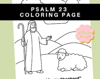 Psalm 23 Ausmalbild | Der Herr ist mein Hirte Bibelvers zum Ausdrucken