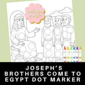Joseph Sees His Brothers in Egypt Dot Marker Coloring Page | Bible ...