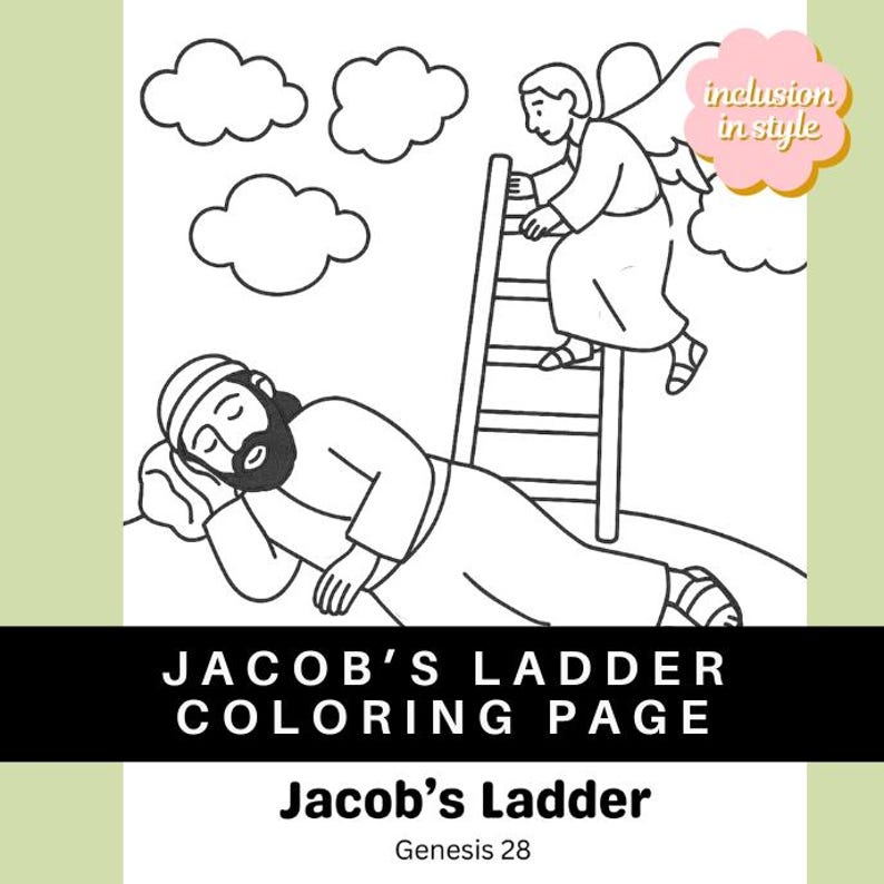 Jacob’s Ladder Coloring Page | Bible Story Coloring Sheet | Genesis 28 ...