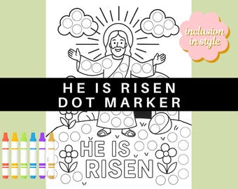 Manualidad de la iglesia con marcadores de puntos bíblicos para la escuela dominical de Pascua con Jesús vivo
